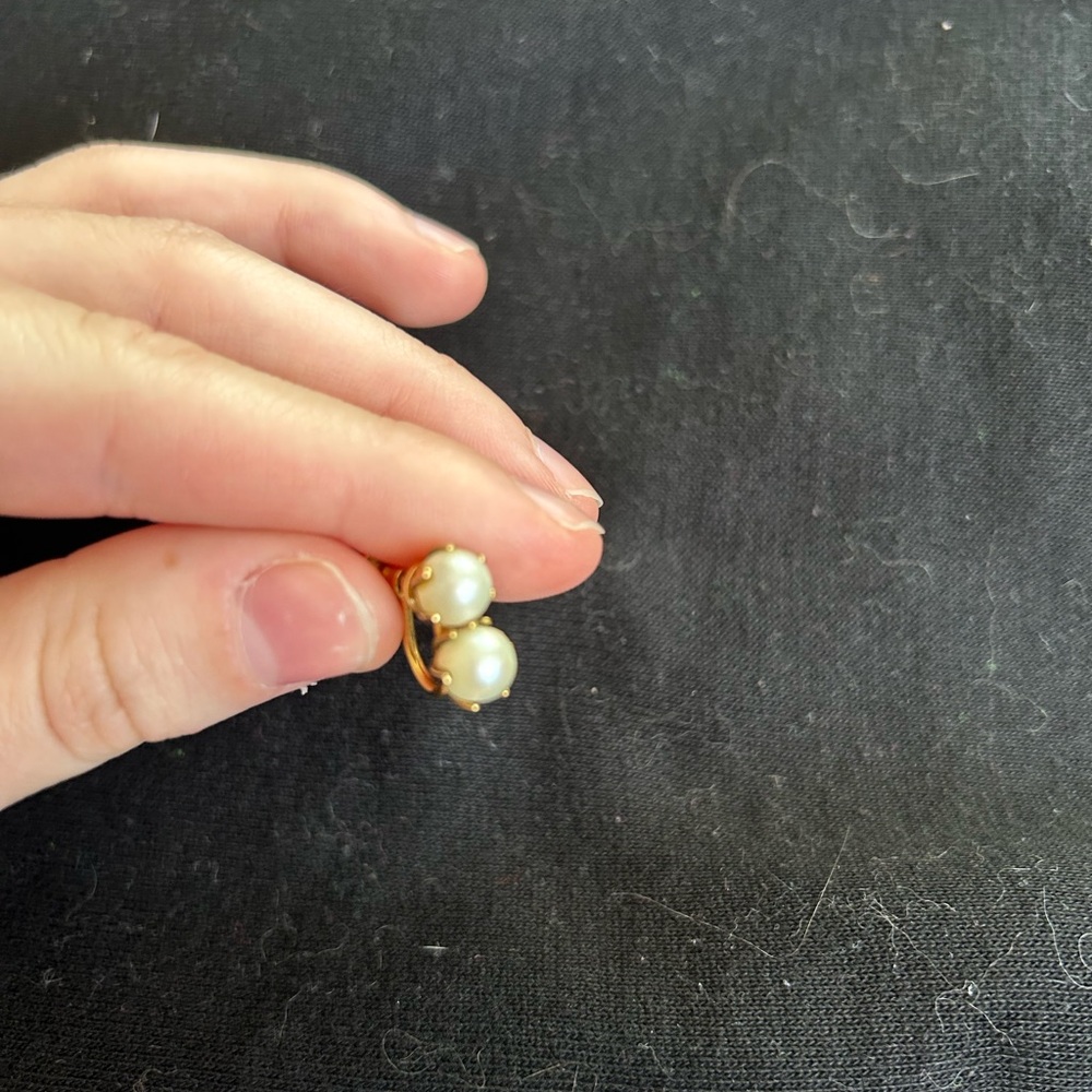 Elegant Gold Pearl Earrings- clip ons